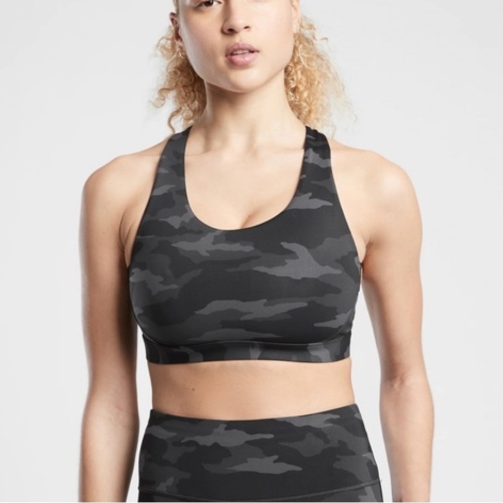Athleta Ultimate Sports Bra Black Camo Size Small